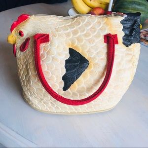 Chicken purse hen bag kitchy rubber